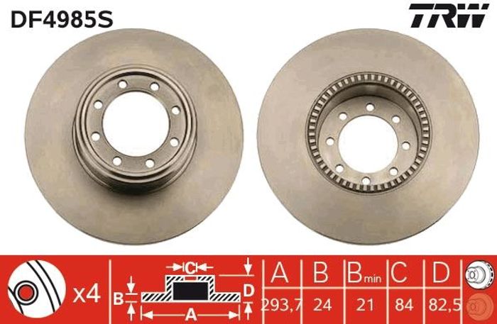 Bremsscheibe hinten L/R passt zu: IVECO DAILY III, DAILY IV, DAILY V, DAILY V...