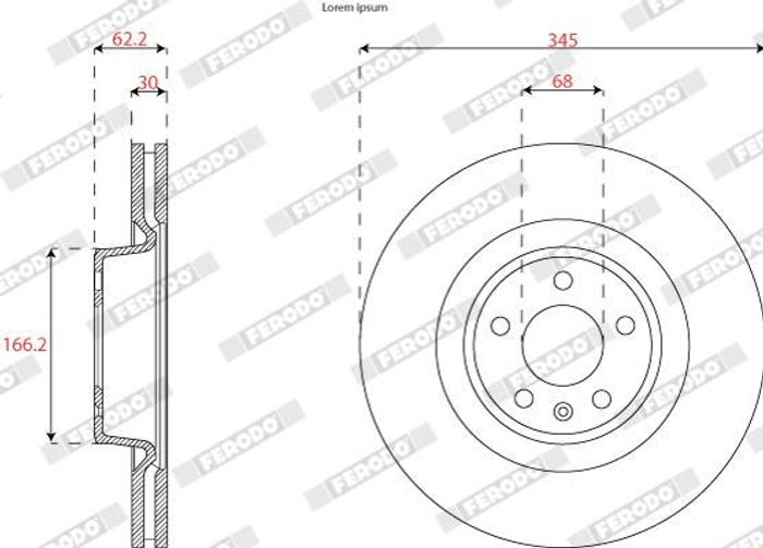 Bremsscheibe vorne L/R passt zu: AUDI A6 ALLROAD C7 3.0/3.0D 01.12-09.18