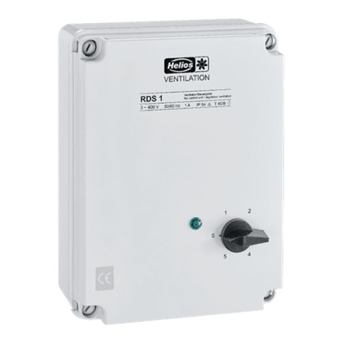 Helios RDS 1 Trafo-Drehzahlsteller - mit Motorvollschutzeinr. 3-PH, 1,0 A - 01314