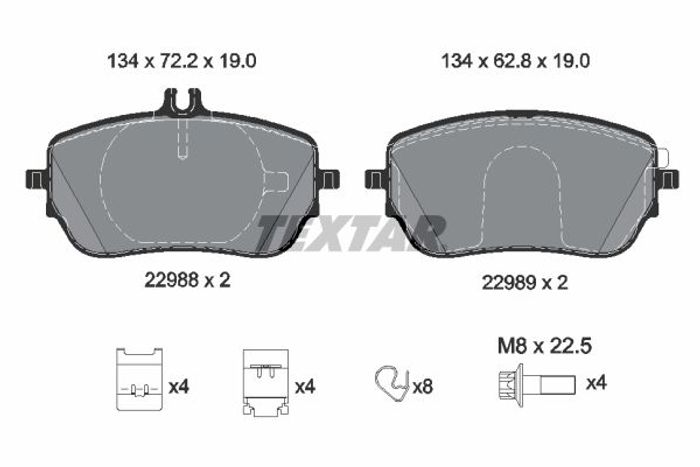 Bremsbelagsatz vorne , passt zu: MERCEDES A (V177), A (W177), B SPORTS TOURER...
