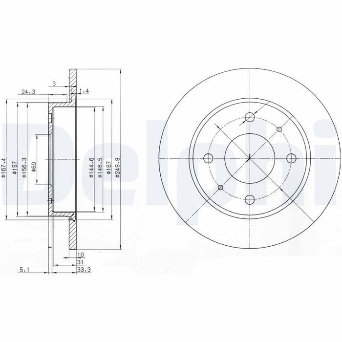 Kpl. Scheibenbremsen hinten L/R passt zu: MITSUBISHI COLT, COLT CZC VI, COLT...