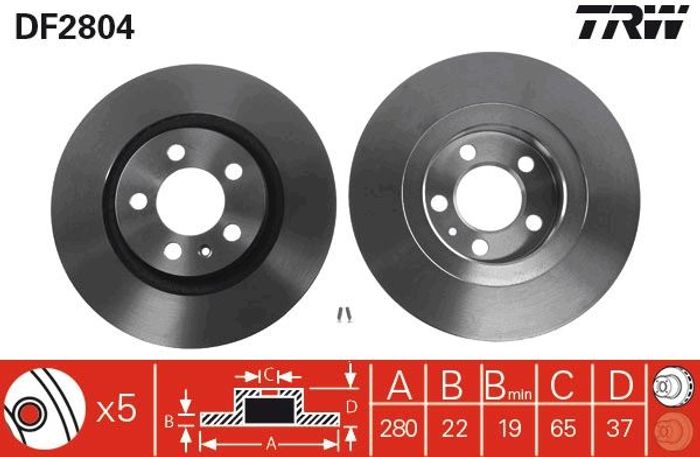 Bremsscheibe vorne L/R passt zu: AUDI A3; SEAT IBIZA IV, LEON, TOLEDO II; SKO...