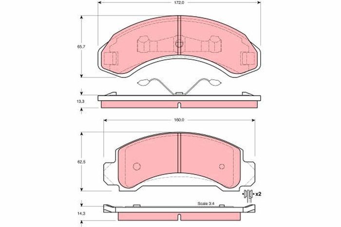 Bremsbelagsatz vorne , passt zu: FORD USA EXPLORER, RANGER 2.3/3.0/4.0 10.90-...
