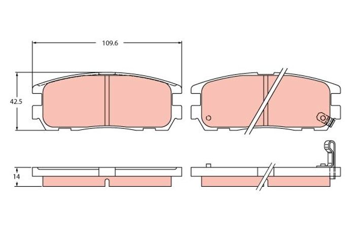 Bremsbelagsatz hinten , passt zu: ISUZU AXIOM, D-MAX I, RODEO, TFR/TFS, TROOP...