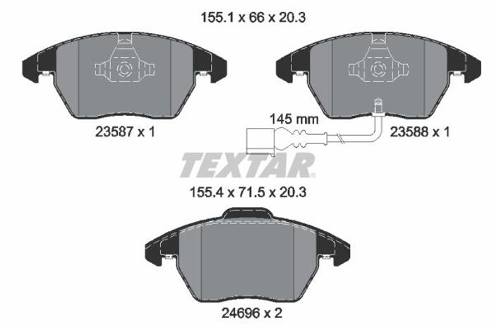 Bremsbelagsatz vorne , passt zu: AUDI A1, A3, TT; SEAT ALTEA, ALTEA XL, IBIZA...