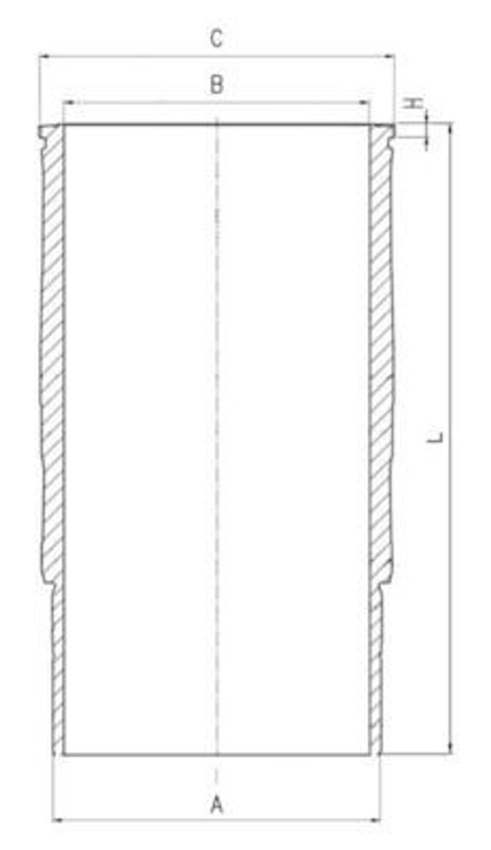 Zylinderbuchse (innendurchmesser: 130mm, länge: 270,6mm, flanschendurchmesser...