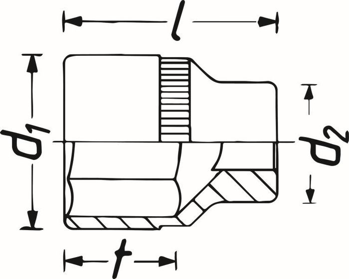 Deckel 1/2" (12,5 mm), ansatzgröße: E12, Nuß, länge: 38 mm