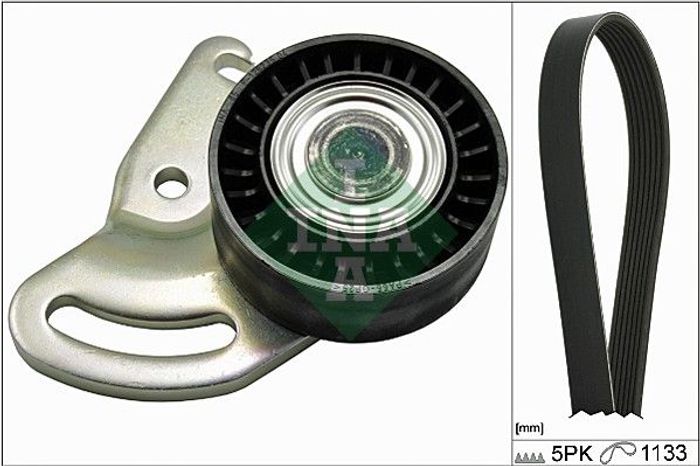 Satz der Rippenriemen (mit Rollen) passt zu: NISSAN ALMERA II, KUBISTAR, MICR...