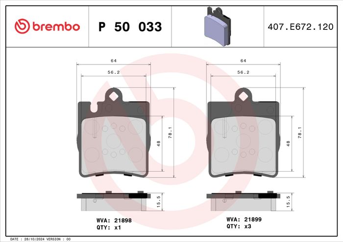 Bremsbelagsatz hinten , passt zu: MERCEDES C (CL203), C (W203), C T-MODEL (S2...
