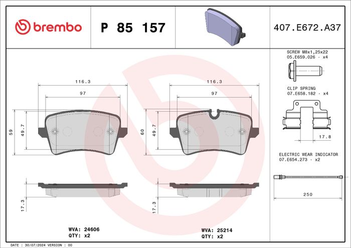 Bremsbelagsatz hinten , passt zu: AUDI A8 D4 2.0-6.3 11.09-01.18