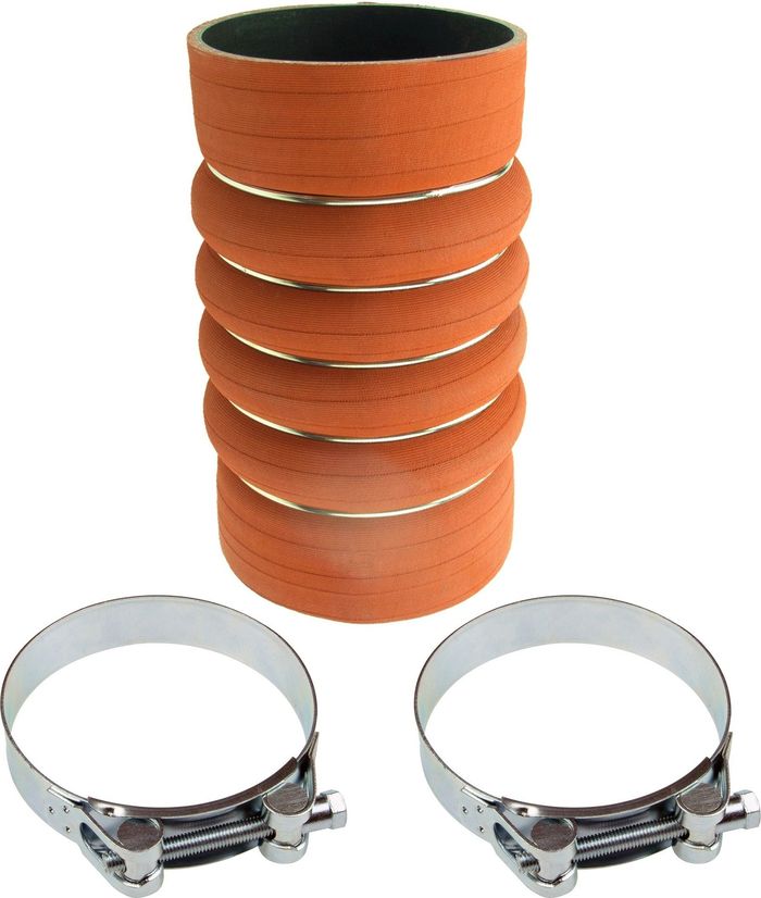 Luftkühlerschlauch (eingangsseite, 100mm/100mmx200mm, orange, mit Klemmen) pa...