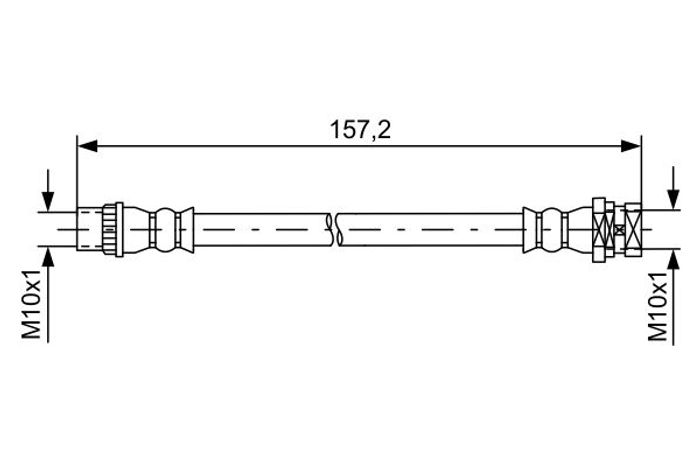 Bremsleitung elastisch hinten L (länge 137mm, M10x1/M10x1) passt zu: RENAULT...