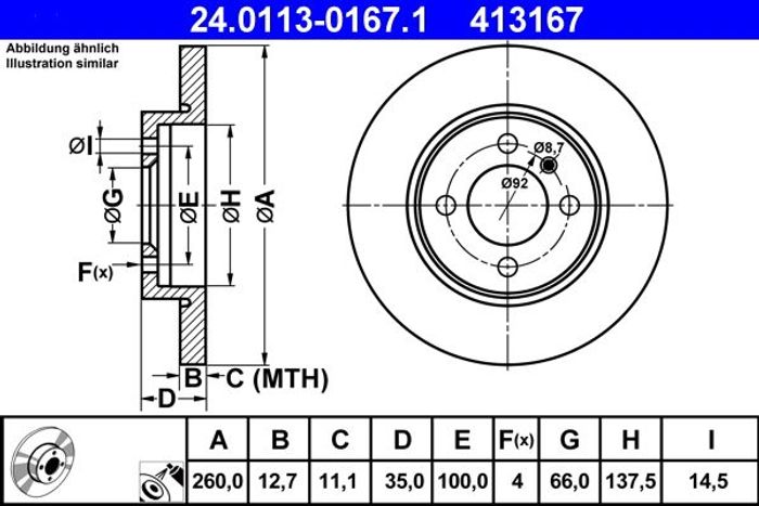 Bremsscheibe vorne L/R passt zu: BMW 3 (E30) 1.6/1.8 09.82-12.91