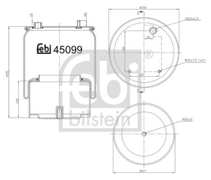 Balg Luftfederung hinten L/R passt zu: DAF CF, LF, XD, XF 106, XF II, XG, XG+...