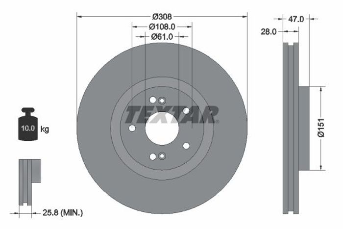 Bremsscheibe vorne L/R passt zu: RENAULT ESPACE IV, LAGUNA II 1.9D-3.0 03.01-...