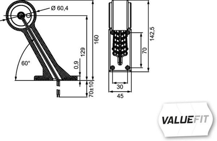 Markierungslicht R, form: rund, rot/weiß, LED, höhe 160mm; breite 142,5mm; ti...