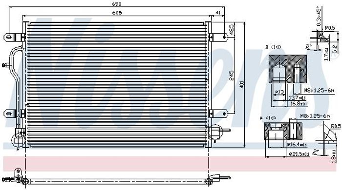 Klimaanlage Kondensator ((EN) additional fitting elements) passt zu: AUDI A4...