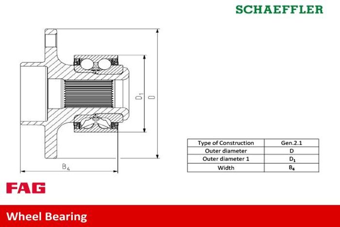 Radlagersatz mit Nabe vorne passt zu: SKODA FABIA I, FABIA I PRAKTIK, FABIA I...