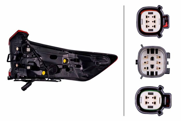 Lampe hinten L (äußerer Teil, LED, rückfahrlicht) passt zu: VOLVO C40 10.21