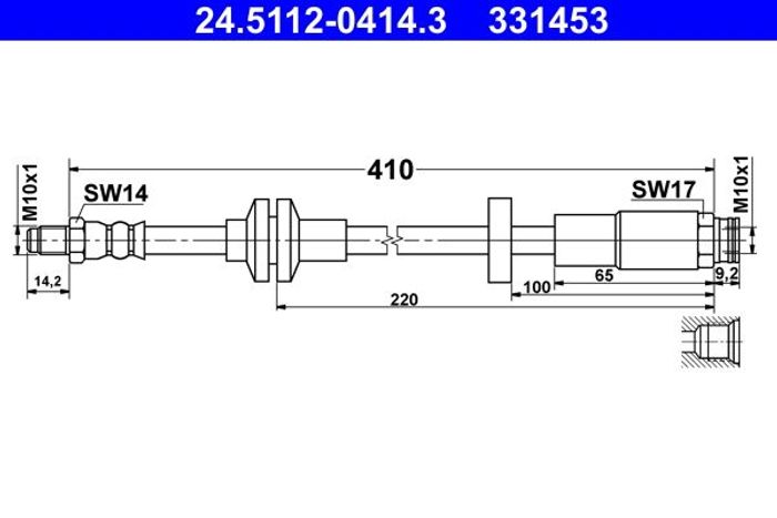 Bremsleitung elastisch vorne L/R (länge 410mm, M10x1) passt zu: ALFA ROMEO GI...