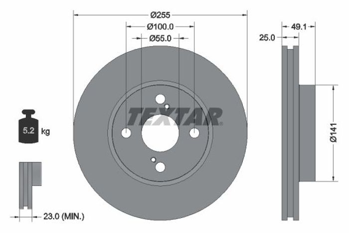 Bremsscheibe vorne L/R (ohne Radschraube) passt zu: TOYOTA COROLLA, COROLLA V...