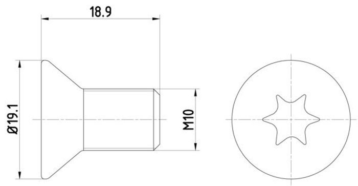 Montageschraube der Bremsscheibe (M10x1,5x18,9 Verpackung: 2 Stück) passt zu:...