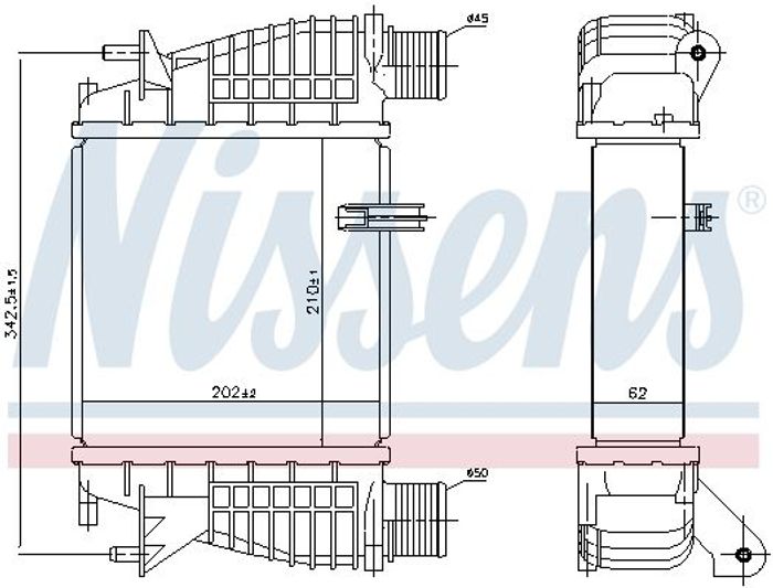 Ansaugluftkühler passt zu: NISSAN CUBE, JUKE, NOTE, NV200, NV200 / EVALIA; RE...