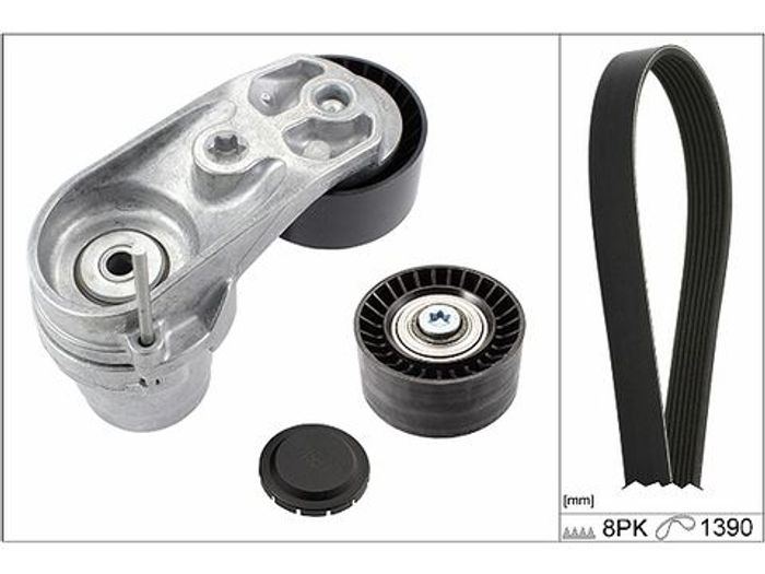 Satz der Rippenriemen (mit Rollen) passt zu: BMW 1 (F20), 1 (F21), 2 (F22, F8...