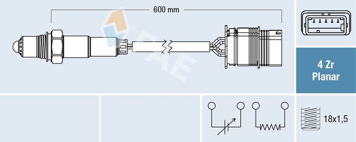 Lambdasonde (anzahl der Leitungen 4, 600mm) passt zu: BMW 1 (F20), 1 (F21), 2...