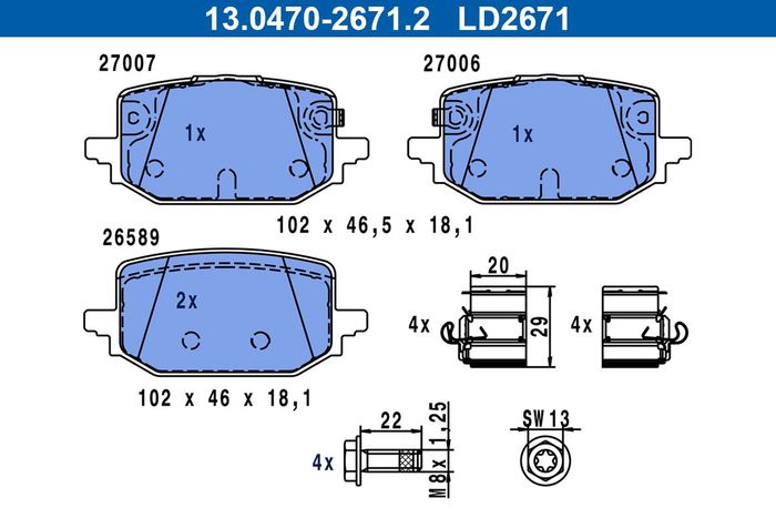 Bremsbelag Keramik hinten , passt zu: NISSAN QASHQAI III, X-TRAIL IV; RENAULT...