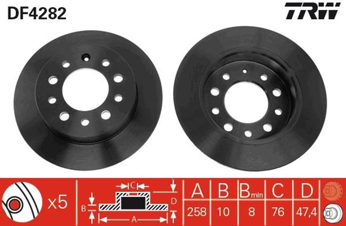 Bremsscheibe hinten L/R passt zu: HYUNDAI COUPE I, COUPE II, TIBURON 1.6/2.0/...