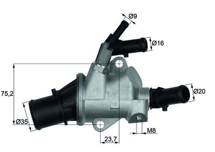 Kühlmittelthermostat (88°C, gehäuse) passt zu: ALFA ROMEO 147, 159, BRERA, SP...