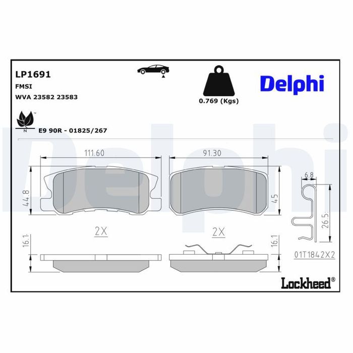 Bremsbelagsatz hinten , passt zu: CHRYSLER 200, SEBRING; CITROEN C-CROSSER, C...