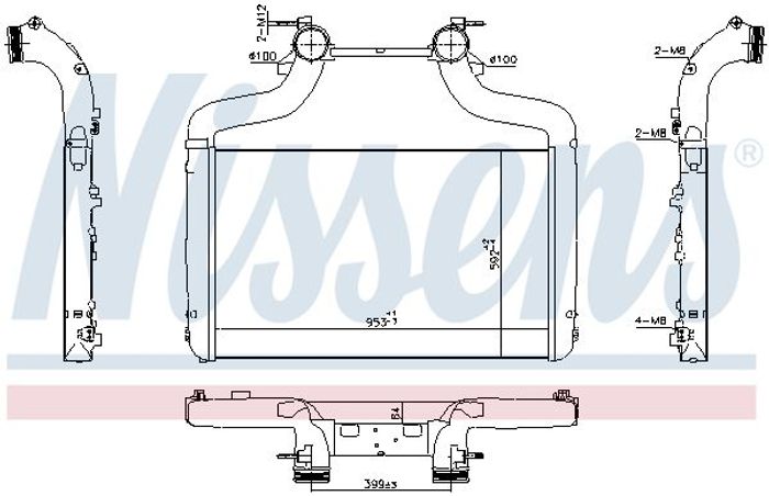 Ansaugluftkühler EURO 6 passt zu: DAF CF MX-13303-MX-13390 05.13