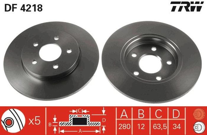 Bremsscheibe hinten L/R passt zu: FORD MONDEO III; JAGUAR X-TYPE I 1.8-3.0 10...