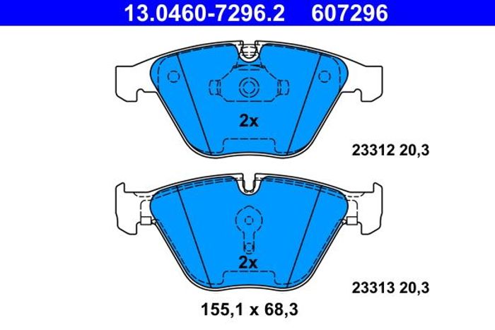 Bremsbelagsatz vorne , passt zu: BMW 5 (E60), 5 (E61), 6 (E63), 6 (E64), 7 (E...