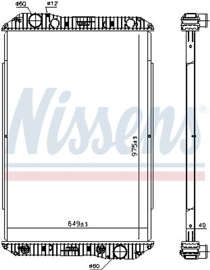 Kühler Motor ((en) without frame) passt zu: MERCEDES AXOR, AXOR 2 OM457.910-O...