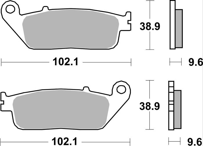 Bremsbeläge vorne, anwendung: straße, material: sintern-LA, 38,9x102,1x9,6mm...