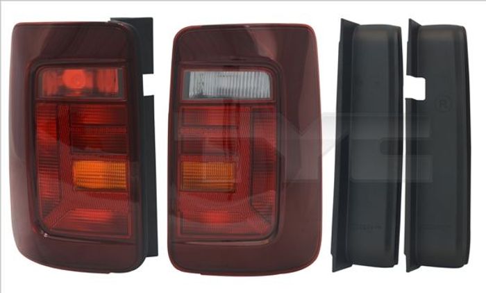 Lampe hinten L (glasfarbe grau, Version mit Hecktür) passt zu: VW CADDY IV 2D...