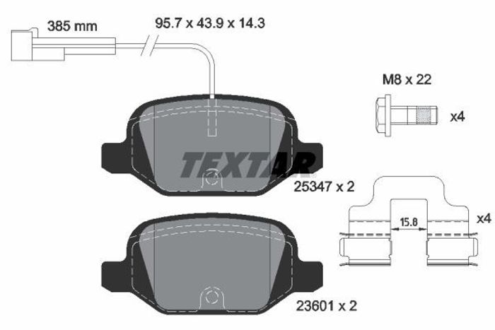 Bremsbelagsatz hinten , passt zu: ABARTH 500 / 595 / 695, 500C / 595C / 695C;...