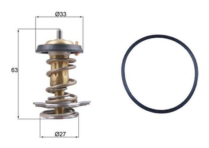 Kühlmittelthermostat (82°C, mit dichtung, Einsatz) passt zu: IVECO DAILY III,...