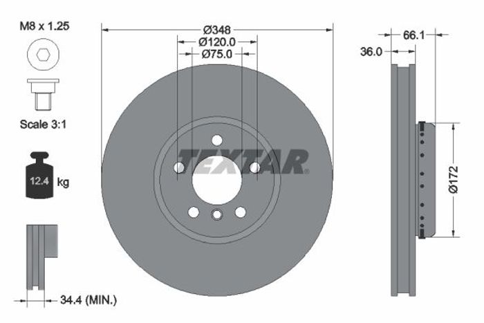 Zweiteilige Bremsscheibe vorne L passt zu: BMW 5 (F10), 5 (F11), 5 GRAN TURIS...