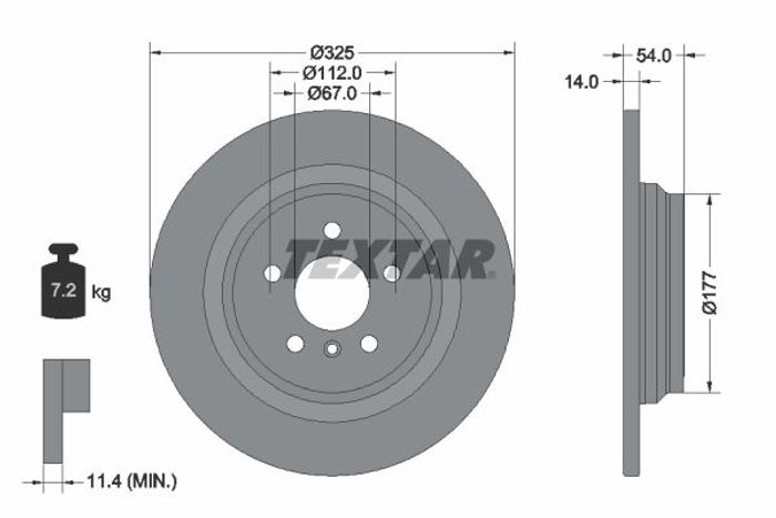Bremsscheibe hinten L/R passt zu: MERCEDES GLE (C292), GLE (W166), M (W166) 2...