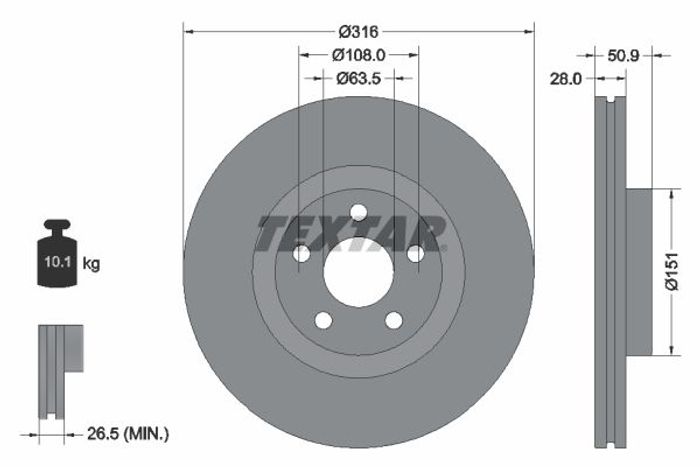 Bremsscheibe vorne L/R passt zu: FORD GALAXY III, GALAXY MK III, S-MAX 1.5-2....