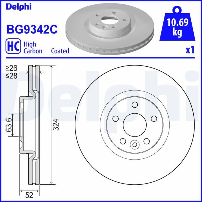 Bremsscheibe vorne L/R passt zu: VOLVO XC60 I 2.0-3.2 05.08-12.17