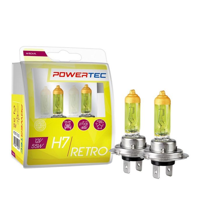 Glühbirne Halogen, 2Stück, H7, Retro, 12V, max. 55W, lichtfarbe gelb, max. 27...