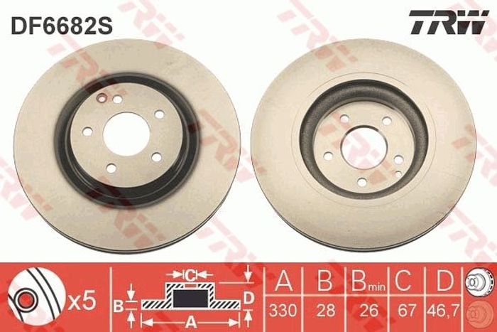 Bremsscheibe vorne L/R passt zu: MERCEDES C (CL203), C (W203), C T-MODEL (S20...
