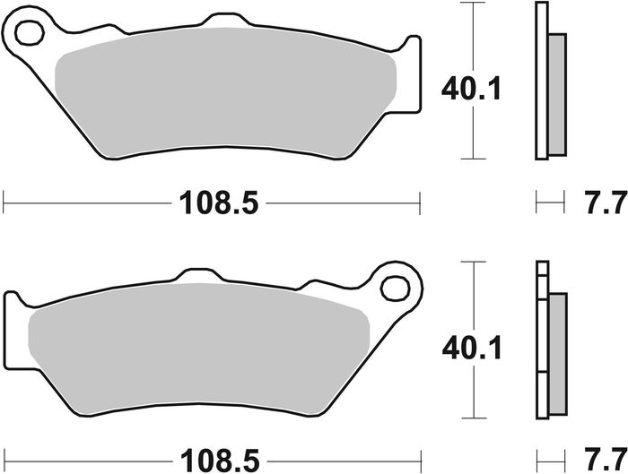 Bremsbeläge vorne, anwendung: straße, material: sintern-LA, 40,1x108,5x7,7mm...