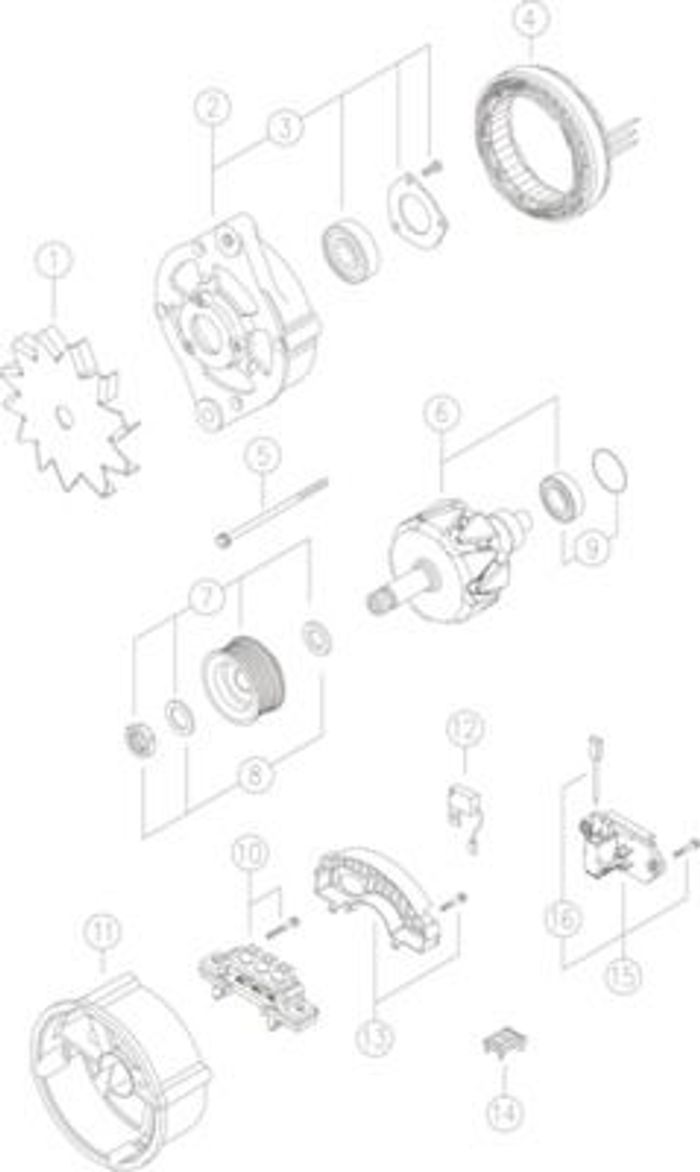 Alternator (14V, 55A, (en) new with a deposit) passt zu: OPEL 1.3 N, 1.3 S, 2...