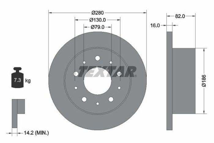 Bremsscheibe hinten L/R passt zu: CITROEN JUMPER I, JUMPER II, JUMPER III; FI...